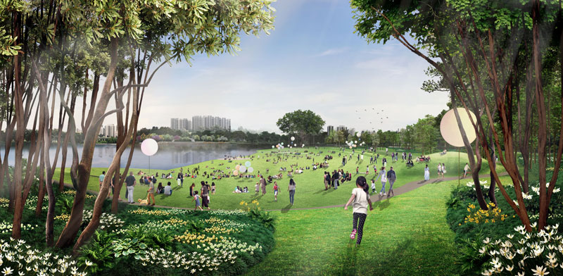 A conceptual illustration of the new event lawn at Chinese Garden.